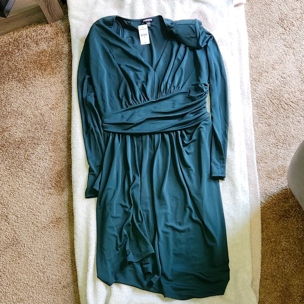 Draped v neck mini dress